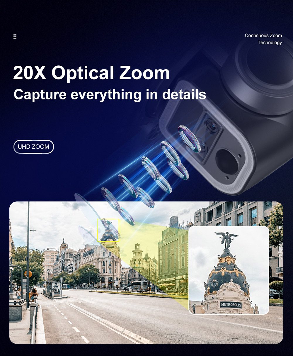 20-facher optischer Zoom fängt alles im Detail ein