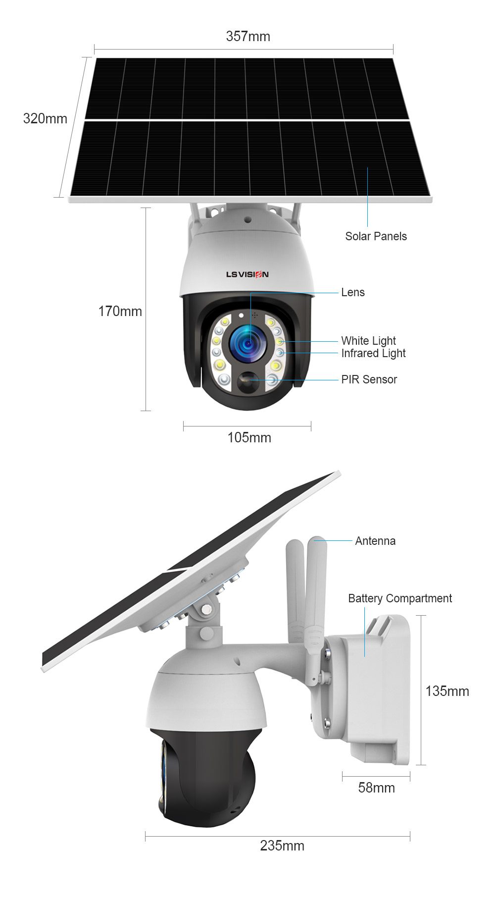 LS VISION solar camera for nomitor