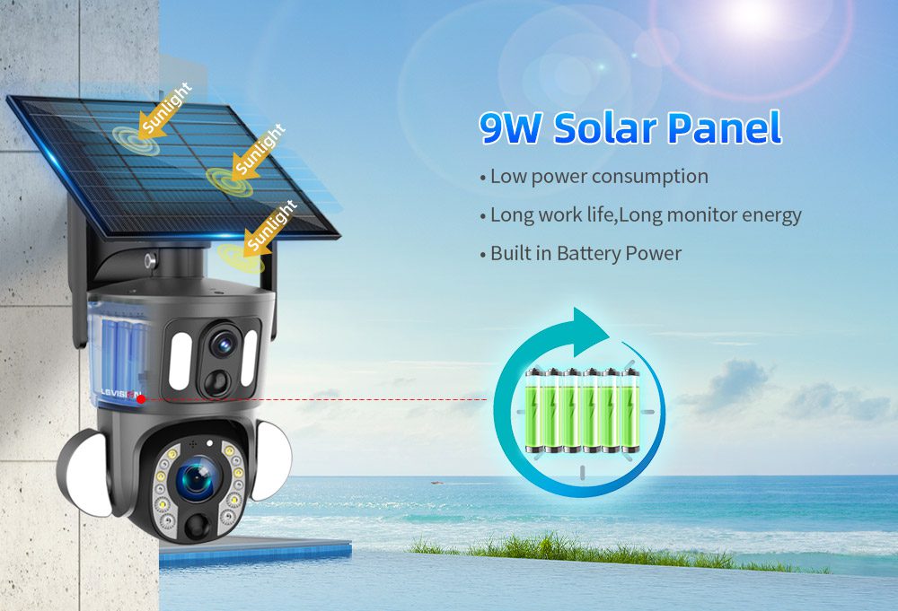 LS VISION-4GS20L solar wireless security camera with long battery life and high-efficiency solar panel
