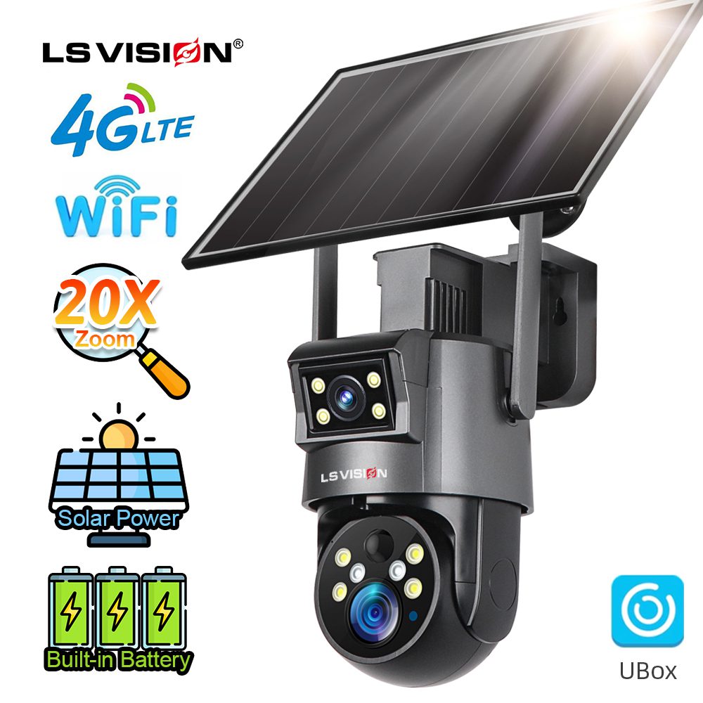 LS VISION LS-4GS23-20X UBox Serie Dual Lens 6MP Solar Trail Kamera mit Sim Karte