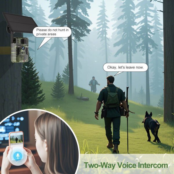 LS VISION- LS-HM2-4G Pro Solar AI Hunting Camera-Two-Way Voice intercom