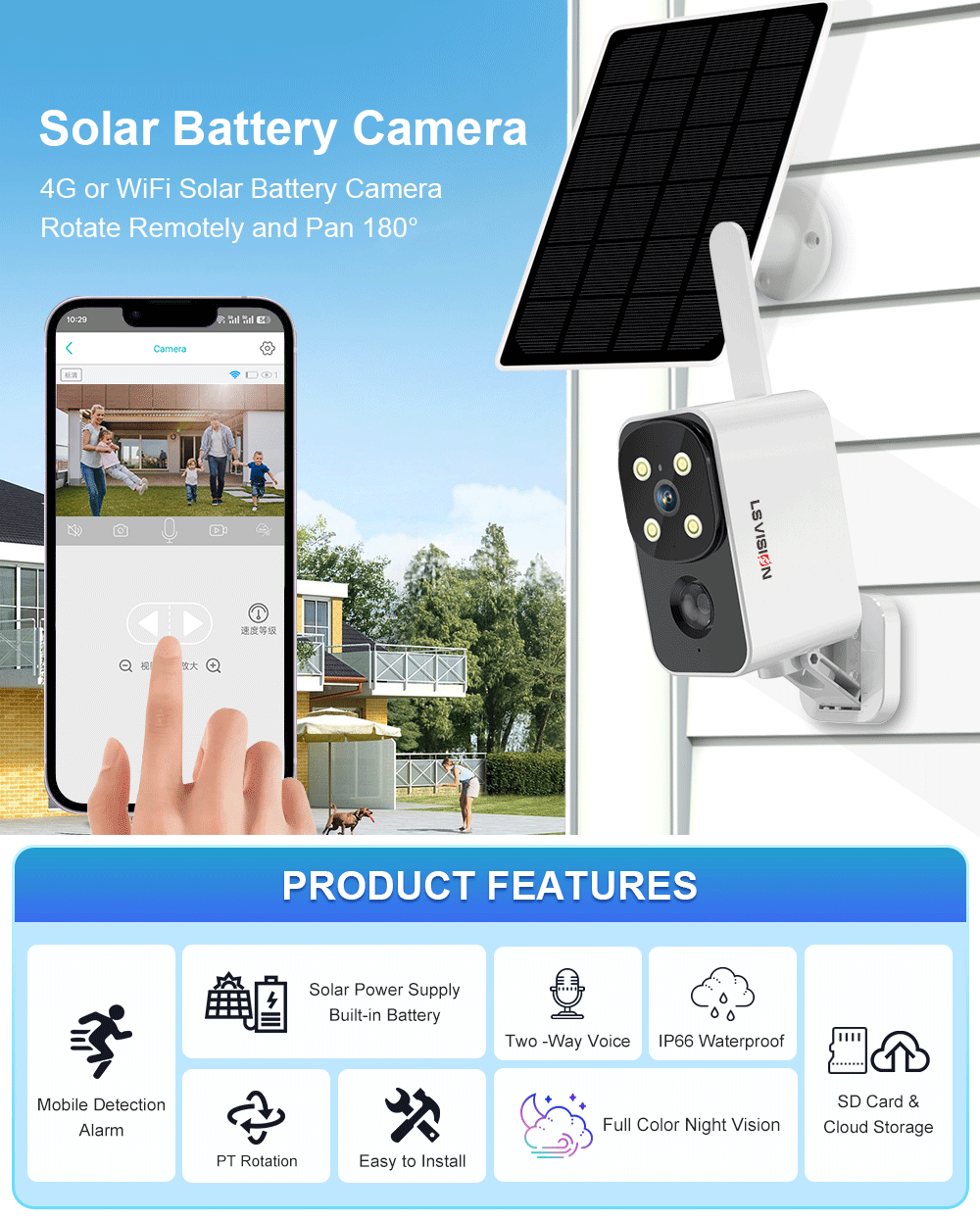 Ls Vision Solar Battery Operated Security Camera Bc3