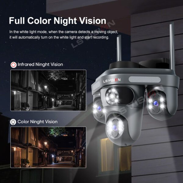 Ls Vision Three Lens Wired Cctv Camera Ls Wl310 With Full Color Night Vision