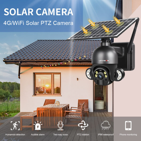 LS-WS09 Solar powered outdoor wireless 4G battery security camera