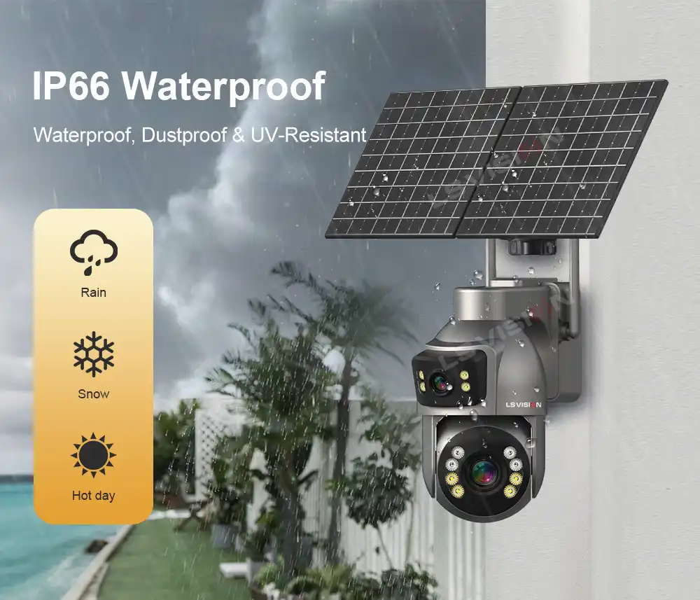 Ls Vision Ip66 Waterproof Aov Solar Powered Outdoor Camera