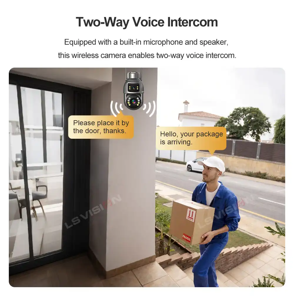 Ls Vision Aov Solar Powered Outdoor Camera With Two Way Voice Intercom