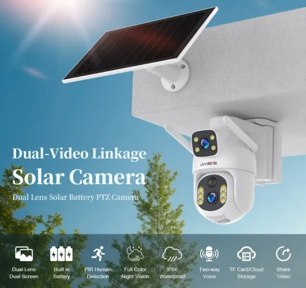 Ls Vision Affordable Dual Lens 4g Solar Camera Ls S27