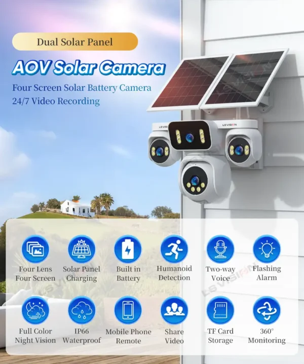 Ls Vision Aov Solar Camera That Records 24 7 Ls Hs10 4g