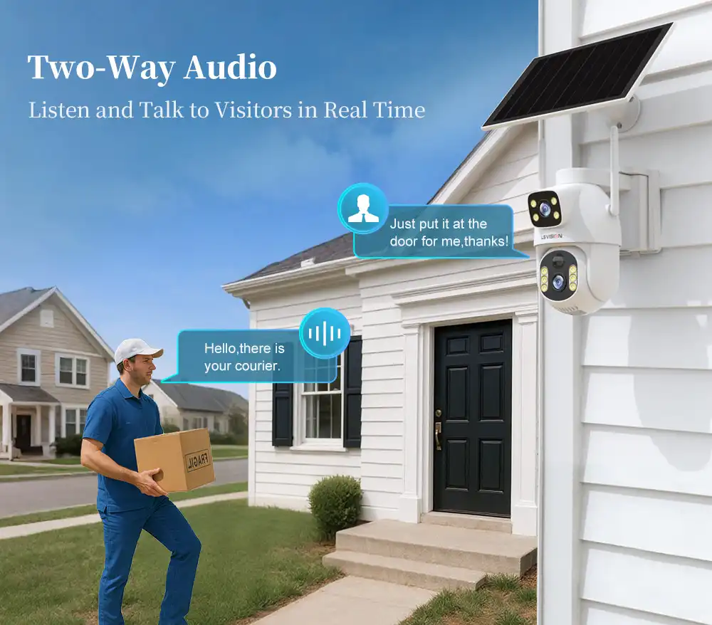 Ls Vision Low Cost 2k Ptz Solar Camera With Two Way Audio