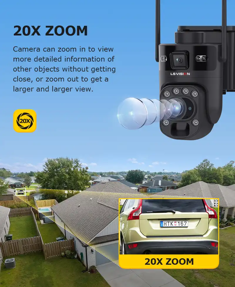 Ls Vision 20x Zoom Solar Camera Outdoor Ls S28b 20x