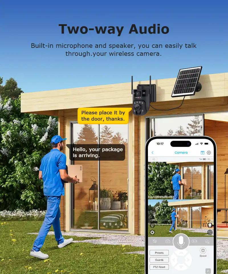Ls Vision Black Solar Camera Outdoor With Two Way Audio