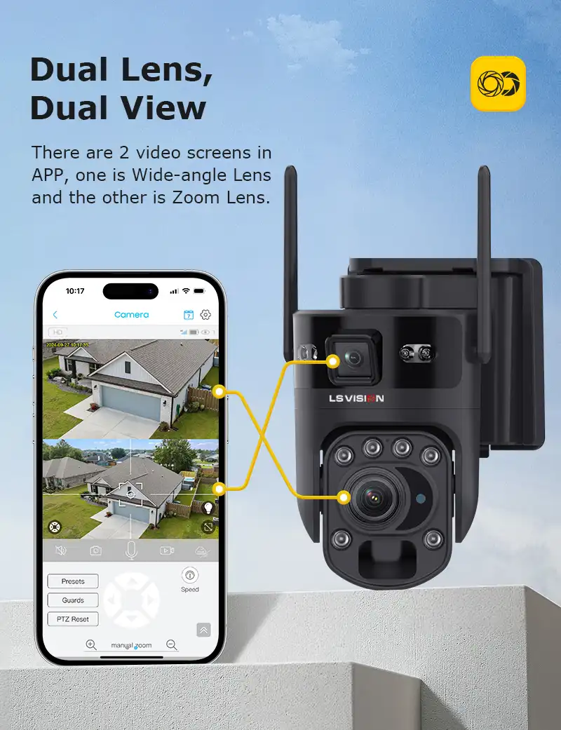 Ls Vision Dual Lens Portable Security Camera Ls S28b 20x