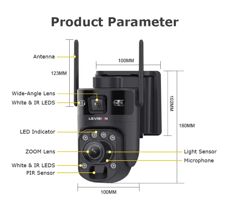Ls Vision Outdoor Cctv Camera With Night Vision Product Parameter